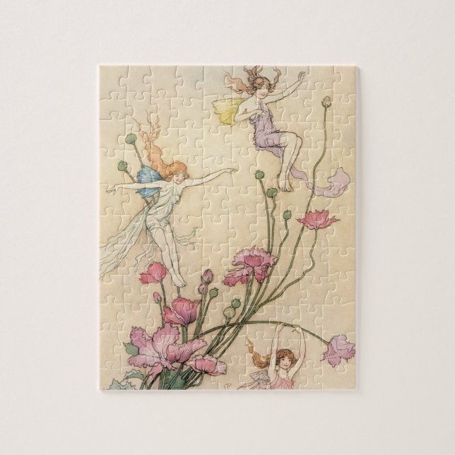 Vintage Märchen, drei Spirituosen gefüllt mit Freu Puzzle (Vertikal)