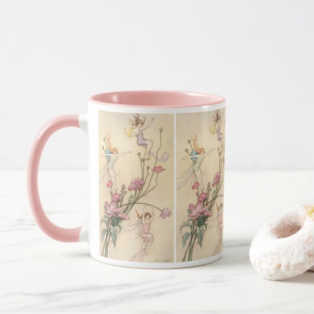 Vintage Märchen, drei Spirituosen gefüllt mit Freu Tasse (Mit Donut)