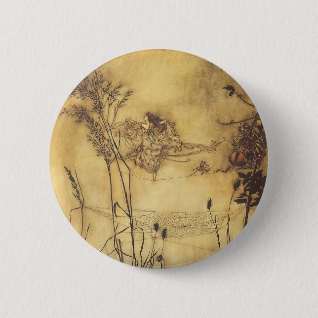 Vintage Märchen, Fairy's Tightrope von Rackham Button (Vorderseite)