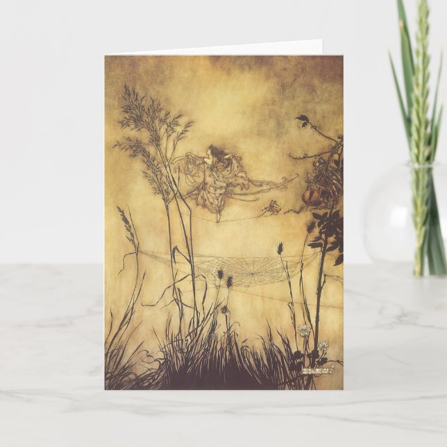 Vintage Märchen, Fairy's Tightrope von Rackham Karte (Vorderseite)