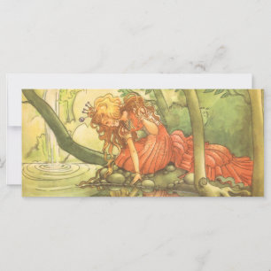 Vintage Märchen, Froschprinzessin am Teich