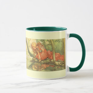 Vintage Märchen, Froschprinzessin am Teich Tasse