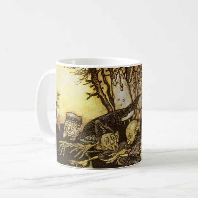 Vintage Märchen, Gruppe der Arbeiter von Rackham Kaffeetasse (Vorderseite Links)