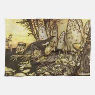 Vintage Märchen, Gruppe von Arbeitern von Rackham Küchentuch
