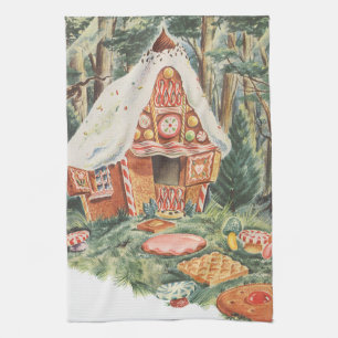 Vintage Märchen, Hänsel und Gretel Candy House Küchentuch