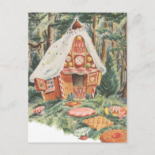Vintage Märchen, Hänsel und Gretel Candy House Postkarte