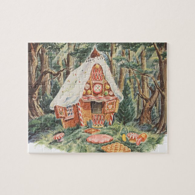 Vintage Märchen, Hänsel und Gretel Candy House Puzzle (Horizontal)