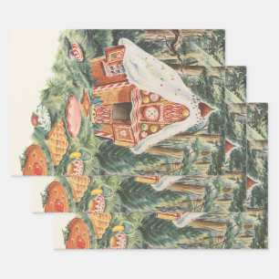 Vintage Märchen, Hänsel und Gretel Süßigkeitenhaus Geschenkpapier Set
