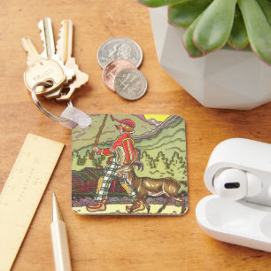 Vintage Märchen, Junge und Nordwind, Hauman Schlüsselanhänger