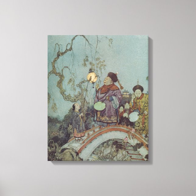 Vintage Märchen, Nachtigall von Edmund Dulac Leinwanddruck