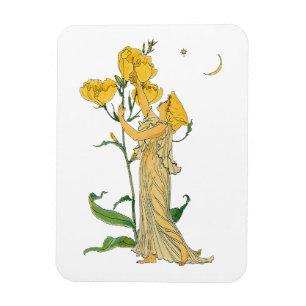 Vintage Märchen, Nachtkerze, Walter Crane Magnet