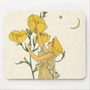 Vintage Märchen, Nachtkerze, Walter Crane Mousepad