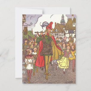 Vintage Märchen Piper von Hamelin von Hauman Einladung