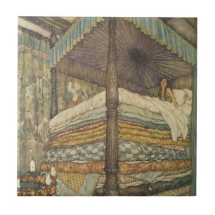 Vintage Märchen, Prinzessin und Erbse, Edmund Dula Fliese