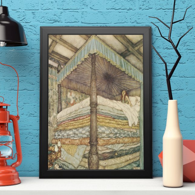 Vintage Märchen, Prinzessin und Pea, Edmund Dulac Poster (Von Creator hochgeladen)