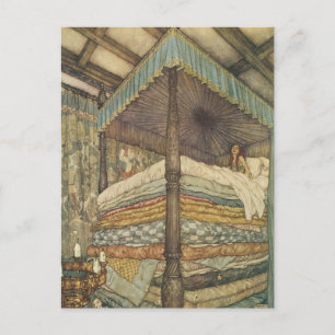 Vintage Märchen, Prinzessin und Pea, Edmund Dulac Postkarte