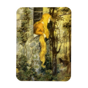 Vintage Märchen, Rapunzel mit Langblonde Magnet