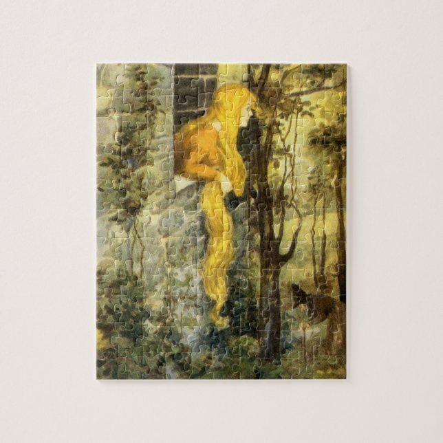 Vintage Märchen, Rapunzel mit Langblonde Puzzle (Vertikal)