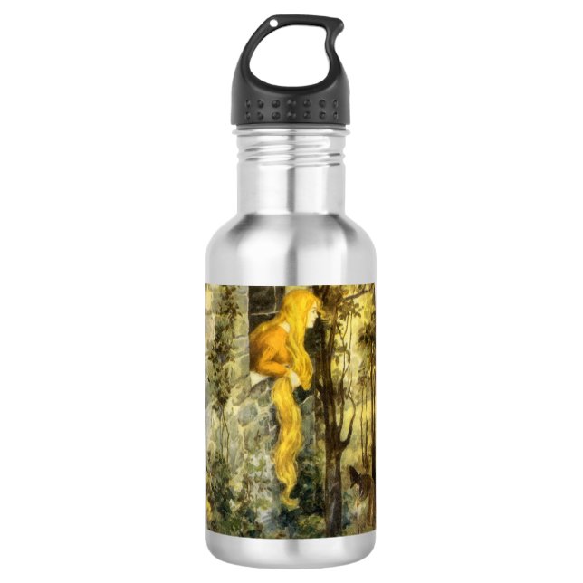 Vintage Märchen, Rapunzel mit Langblonde Trinkflasche (Vorderseite)