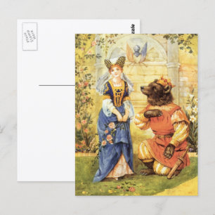 Vintage Märchen, Schönheit und Bestie Postkarte