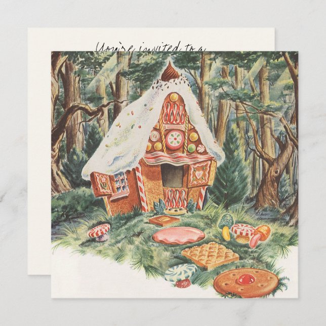 Vintage Märchen, Sonnenwohnung Einladung (Vorne/Hinten)
