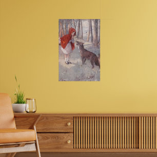 Vintage Märchenbuch Rotkäppchen Poster