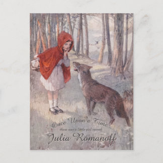 Vintage Märchenbuch Rotkäppchen Postkarte
