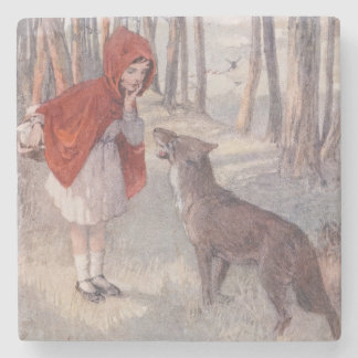 Vintage Märchenbuch Rotkäppchen Steinuntersetzer