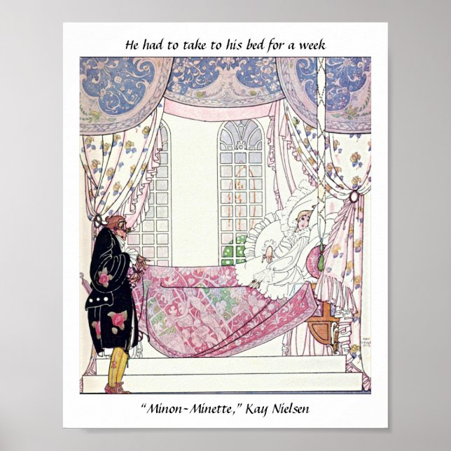 Vintage Märchenprinz Aquarellbild Poster (Vorne)