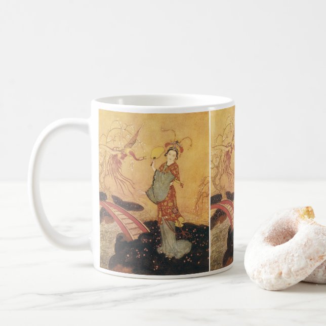Vintage Märchenprinzessin Badoura, Edmund Dulac Kaffeetasse (Mit Donut)