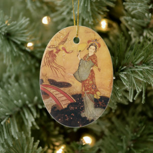 Vintage Märchenprinzessin Badoura, Edmund Dulac Keramik Ornament