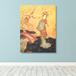 Vintage Märchenprinzessin Badoura, Edmund Dulac Leinwanddruck