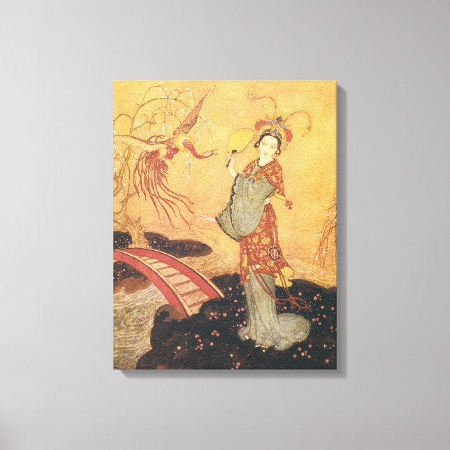 Vintage Märchenprinzessin Badoura, Edmund Dulac Leinwanddruck (Vorderseite)