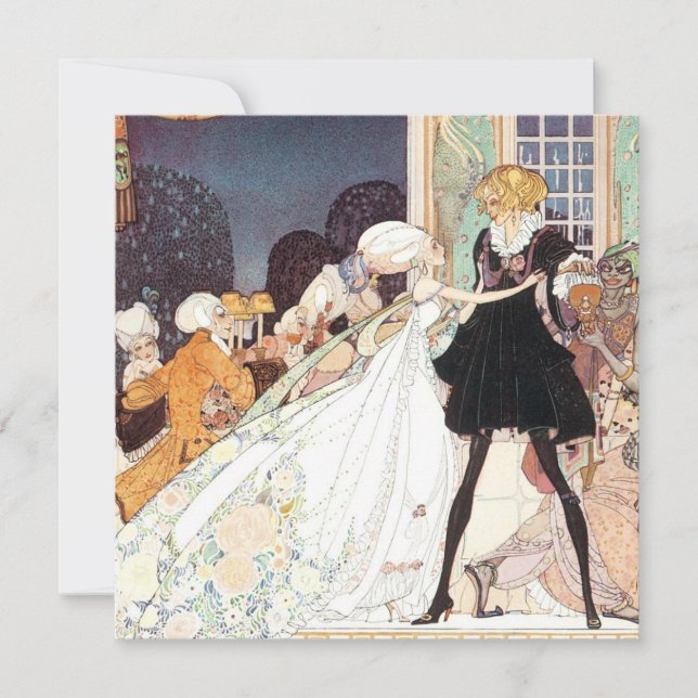 Vintage Märchenprinzessin Hochzeit speichern das D Save The Date (Vorderseite)