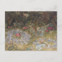 Vintage Märchenringe und -hocker Postkarte