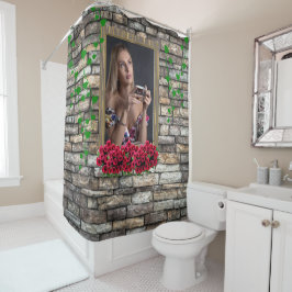 Vintage MärchenRose Girl-Foto-Rahmen Duschvorhang