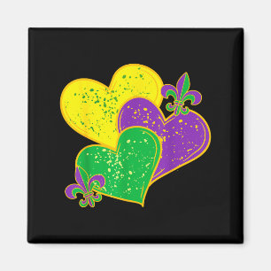 Vintage Mardi Gras 2025 Süße Herzen Valentinstag F Magnet