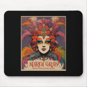 Vintage Mardi Gras Frauen Mousepad