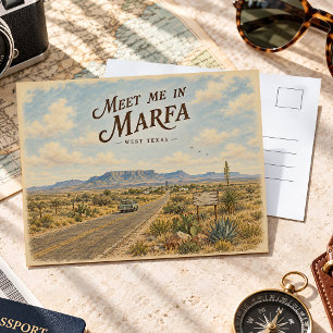 Vintage Marfa Texas West Texas Wüstenreise Postkarte