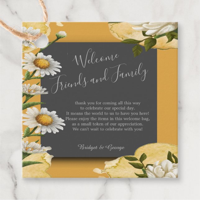 Vintage Margaret Blume Elegance Geschenkanhänger (Vorderseite)