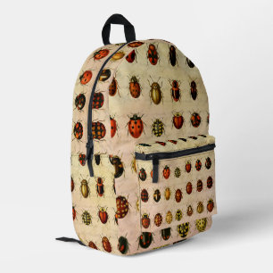 Vintage Marienkäfer-Exemplar-Muster Antikes Insekt Bedruckter Rucksack