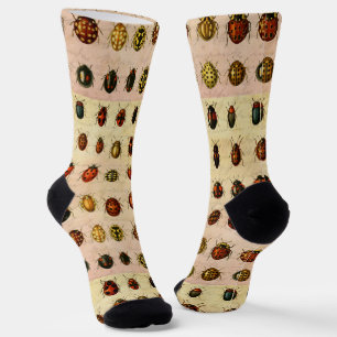 Vintage Marienkäfer-Exemplar-Muster Antikes Insekt Socken