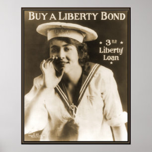 Vintage-Marine-Liberty-Anleihe WW1 Poster