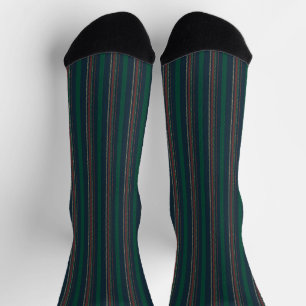 Vintage marineblaue rote grüne Streifen Weihnachte Socken