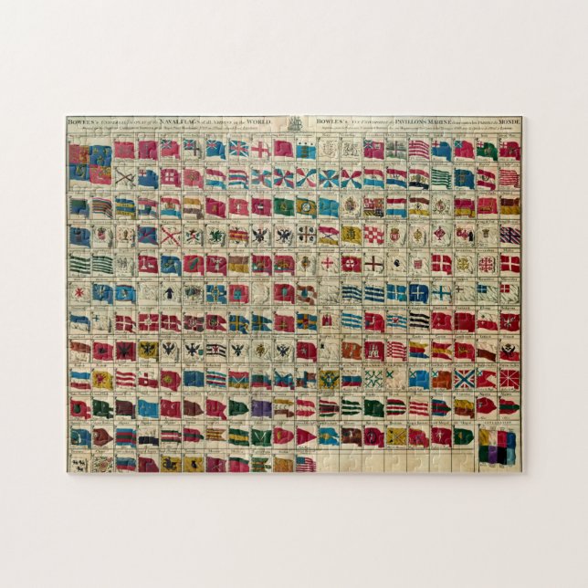 Vintage Marineflaggen der Weltillustration Puzzle (Horizontal)