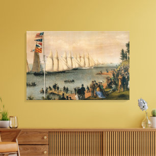 Vintage-Maritim, New York Yacht Club-Regatta Leinwanddruck
