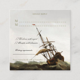 Vintage-Maritime-Nautisches-Schiff-Old-Money-RSVP- Begleitkarte