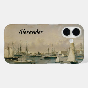 Vintage-Maritime, Yachtgeschwader im Hafen von New iPhone 16 Hülle