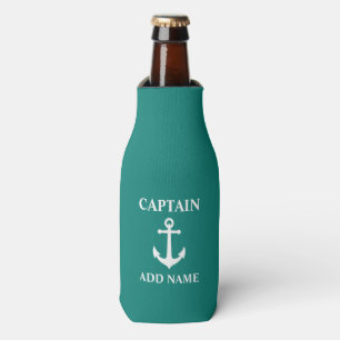 Vintage maritimes Anker Kapitän & Bootsname Navy Flaschenkühler