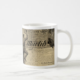 Vintage Marlin Feuerwaffen Good Shot Ad Kaffeetass Tasse